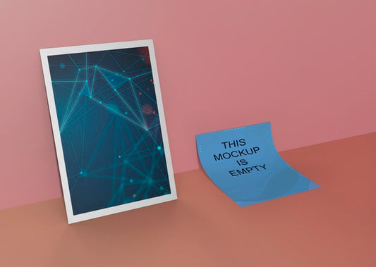 Free Post-It And Framed Mock-Up Flyer Design Template Psd