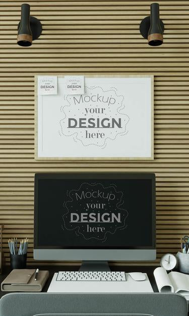 Free Poster Frame In Living Room Mockup Psd