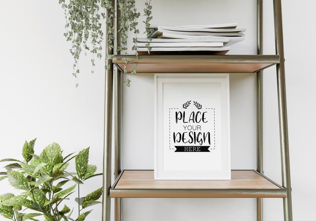 Free Poster Frame In Living Room Psd Mockup Psd