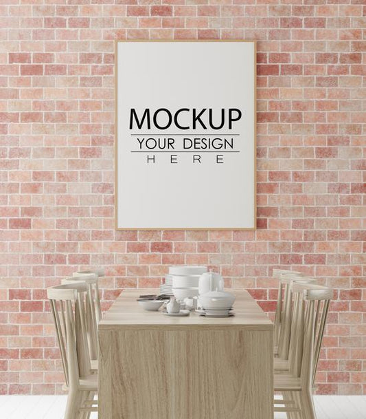 Free Poster Frame In Living Room Psd Mockup Psd