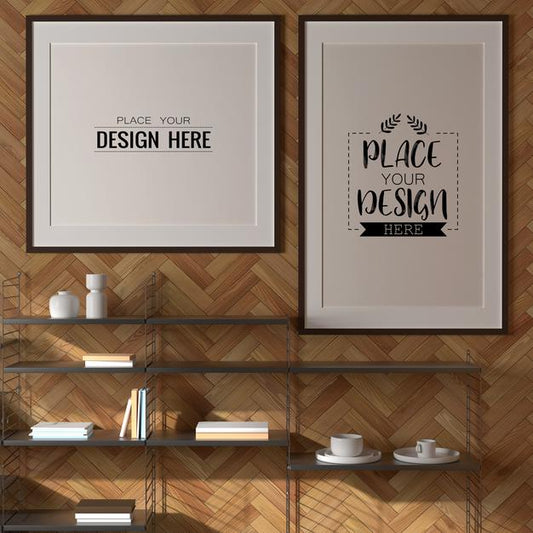 Free Poster Frame In Living Room Psd Mockup Psd