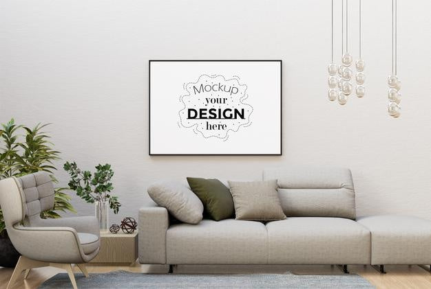 Free Poster Frame In Living Room Psd Mockup Psd – CreativeBooster