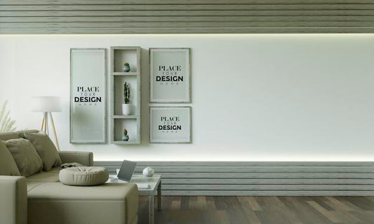 Free Poster Frame In Living Room Psd