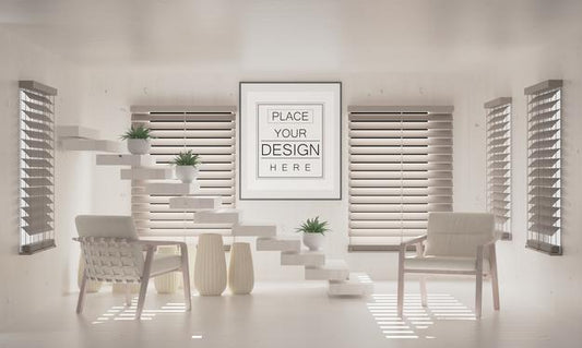 Free Poster Frame In Living Room Psd