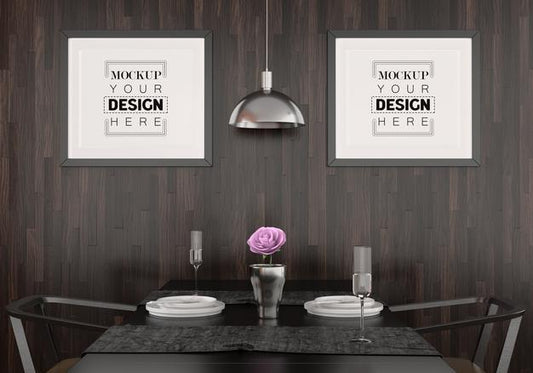 Free Poster Frames In Dining Room Psd