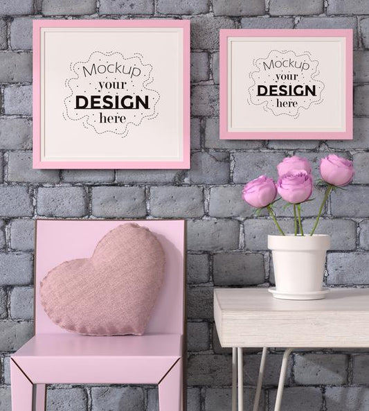 Free Poster Frames In Living Room Psd
