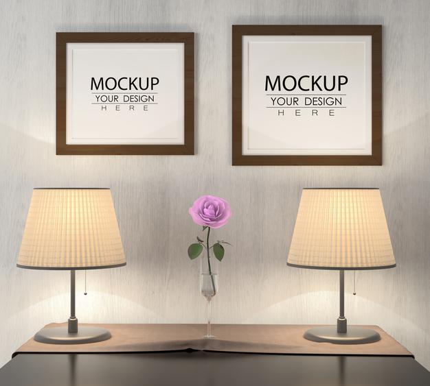 Free Poster Frames In Living Room Psd