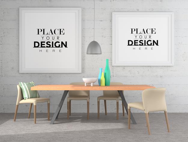 Free Poster Frames In Living Room Psd