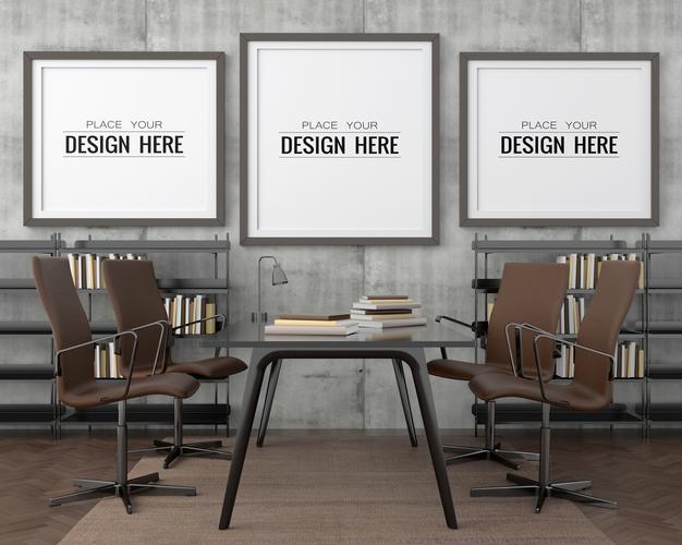 Free Poster Frames In Office Psd