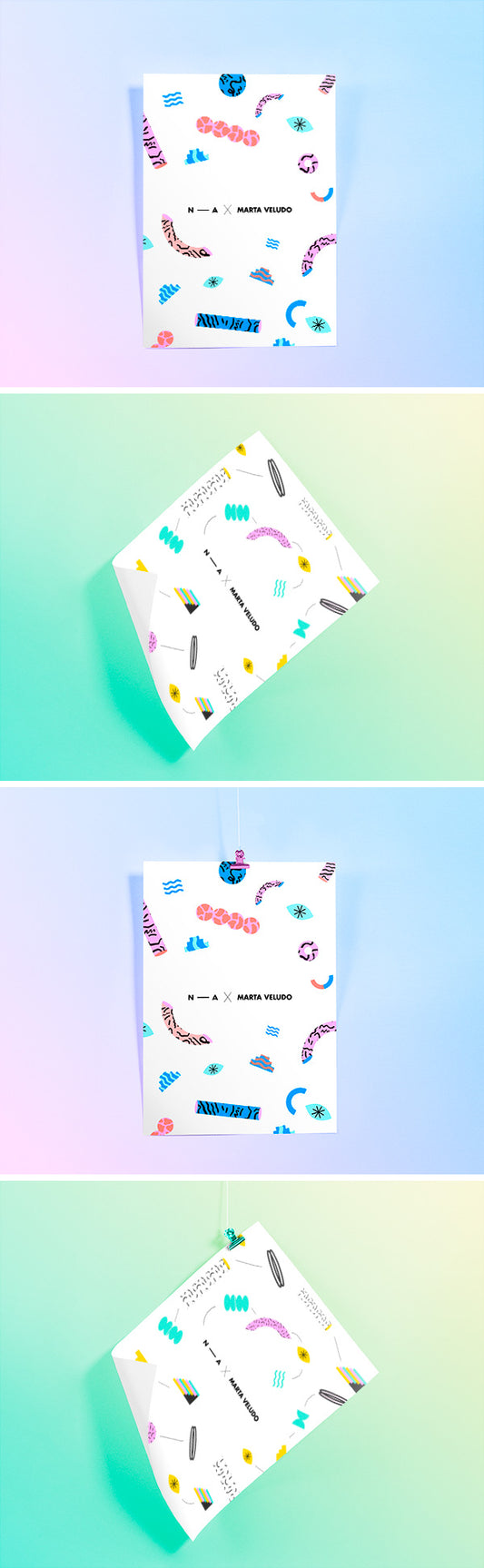 Free Set of 2 Clean Poster MockUps PSD