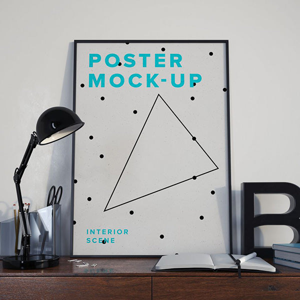 Free Poster Mockup Psd – Interior Scene