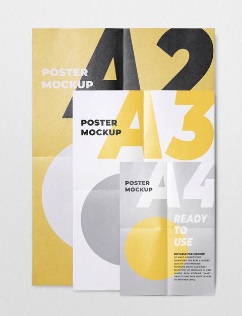 Free Poster Mockups In Various Sizes Psd