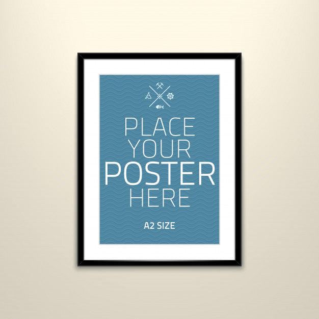 Free Poster Template of a Blank Paper Sheet in Frame