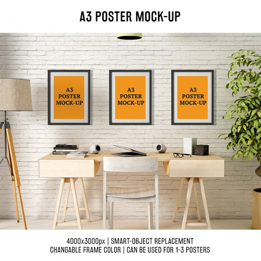 Free Posters Mock Up Design Psd