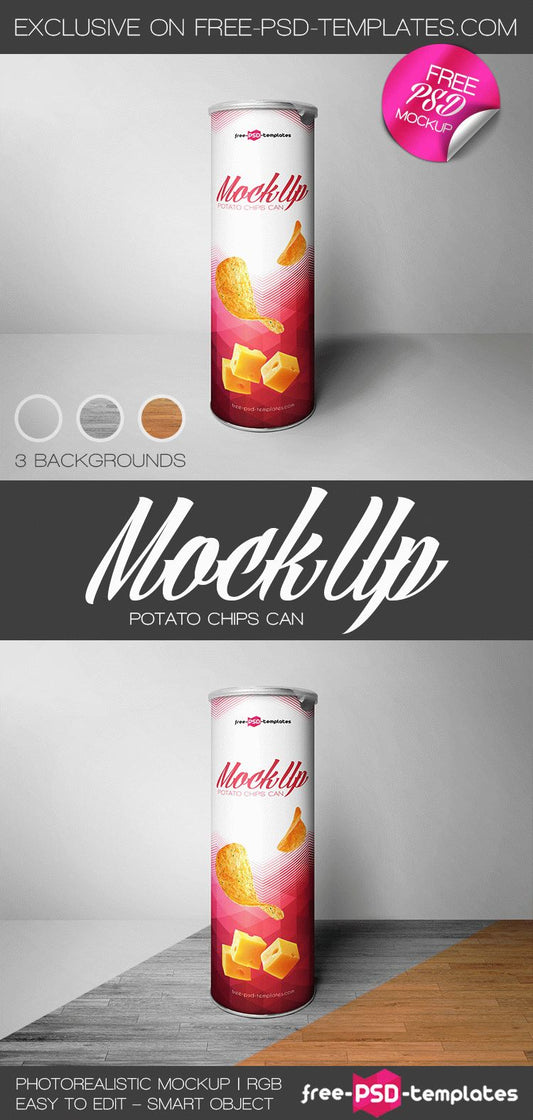 Free Potato Chips Can Mock-Up In Psd