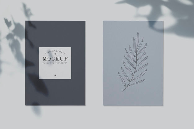 Free Premium Quality Card Mockup With A Leaf Design Psd