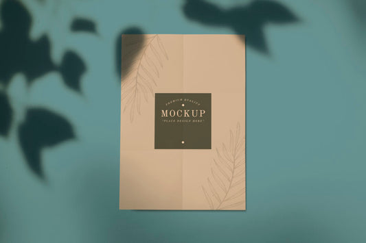 Free Premium Quality Card Mockup With A Leaf Design Psd