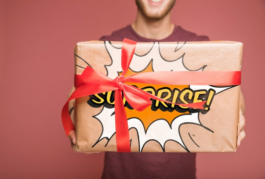 Free Present Box Mockup With Gifting Concept Psd
