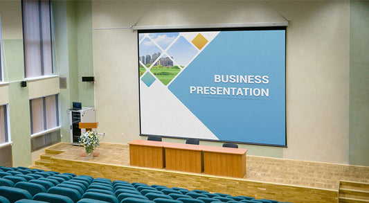 Free Presentation Hall Projector Screen Mockup Psd