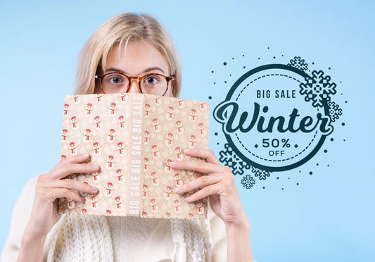 Free Pretty Young Girl Covering Face With Book Psd