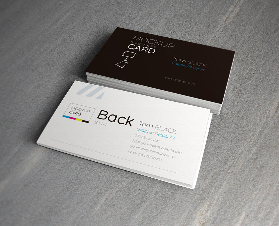 Free Business Card Mockup with Grey Feel