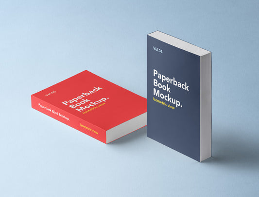 Free Paperback Psd Book Mockup Isometric View