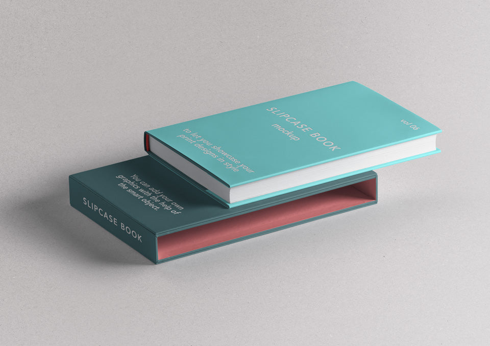 Free Slipcase Book Psd Mockup Perspective View