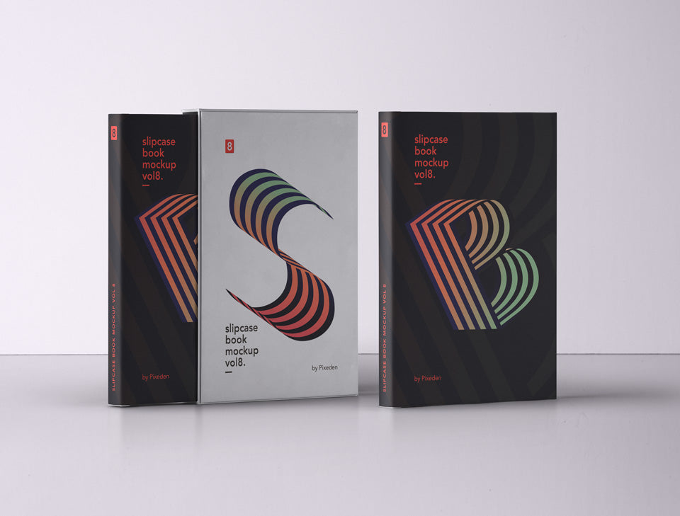 Free Slipcase Book Psd Mockup Design Front View