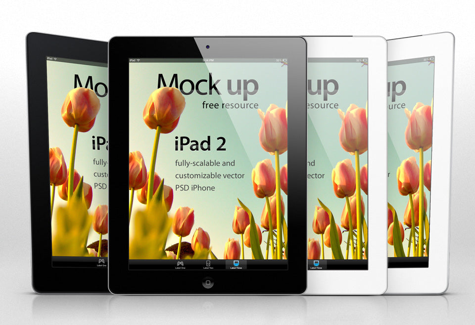 Free iPad 2 Vector Mockup Template Psd