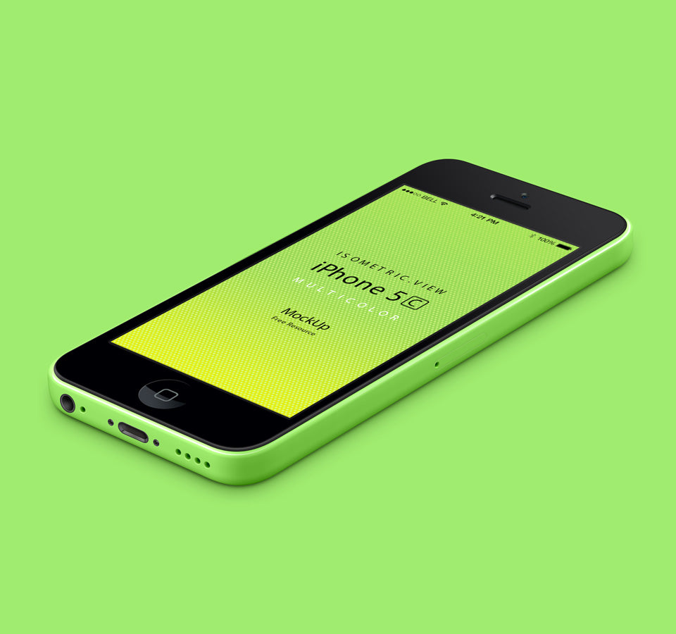 Free 3D View of iPhone 5C Mockup
