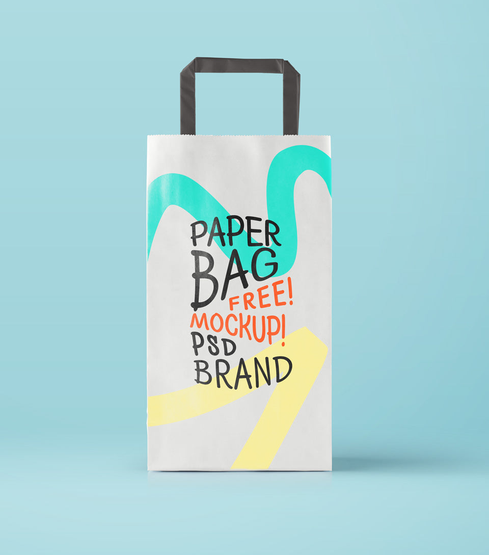 Free Paper Bag Mockup Front View