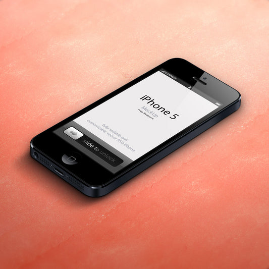 Free 3D View of iPhone 5 as a Psd Vector Mockup
