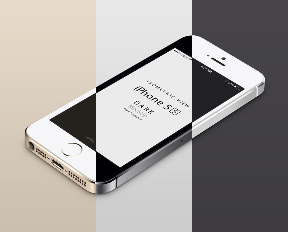 Free 3D View iPhone 5S Mockup