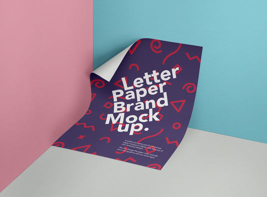 Free Curved Letter Paper Mockup Psd