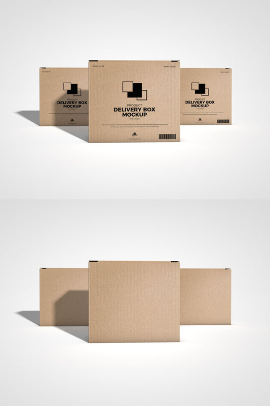 Free Product Packaging Cargo Box Mockup