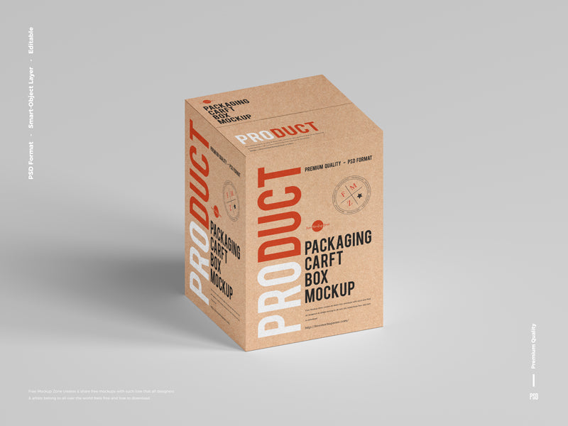 Free Product Packaging Craft Box Mockup