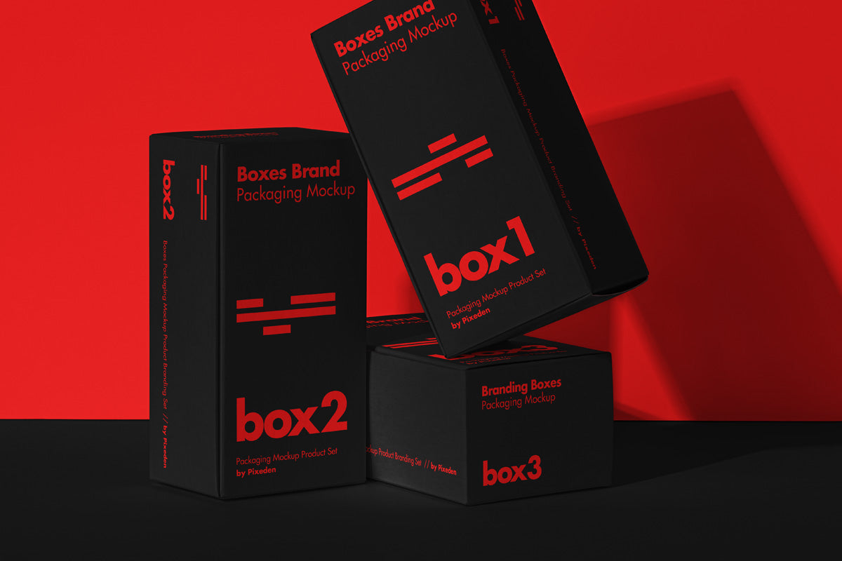 Free Product Packaging Psd Boxes Mockup Set – CreativeBooster