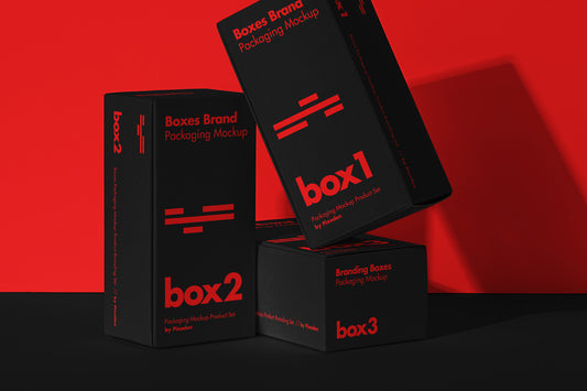 Free Product Packaging Psd Boxes Mockup Set