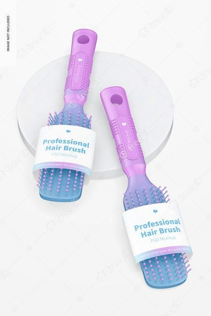 Free Professional Hair Brush Mockup Psd