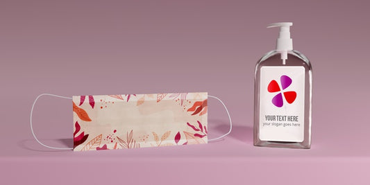 Free Protection Mask And Soap Bottle Psd