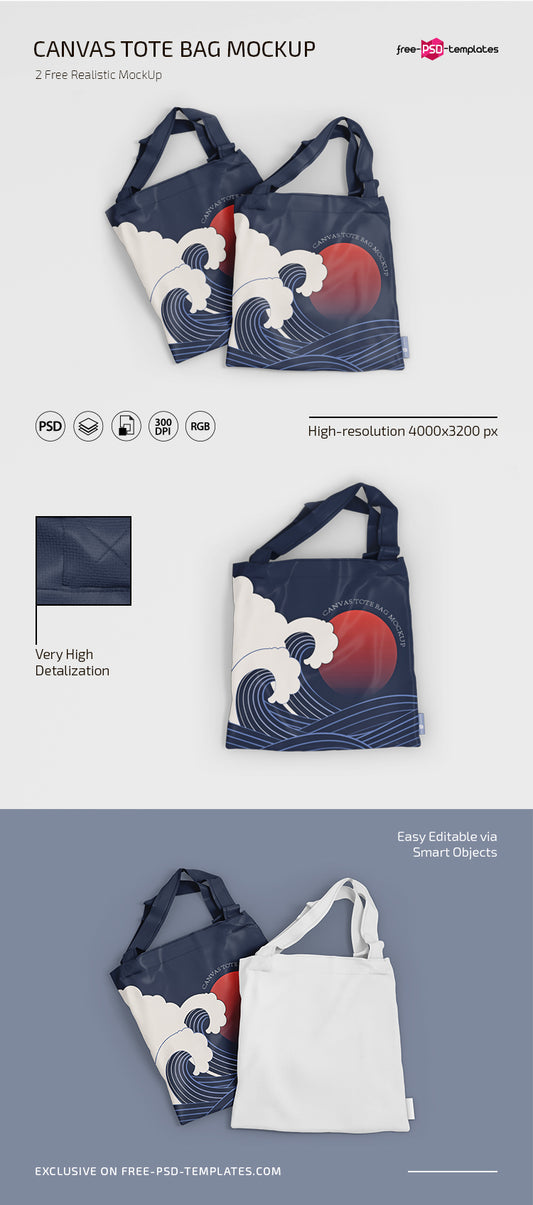 Free Psd Canvas Tote Bag Templates