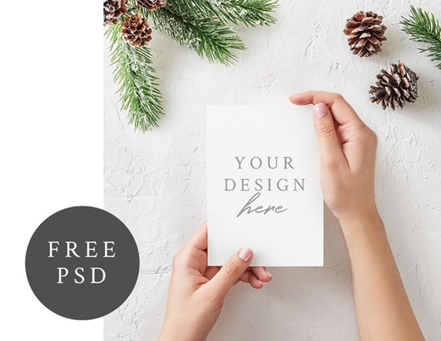 Free Psd Christmas Card Mockup