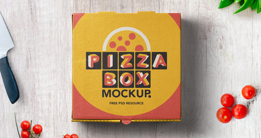 Free Psd Pizza Box Mockup Packaging