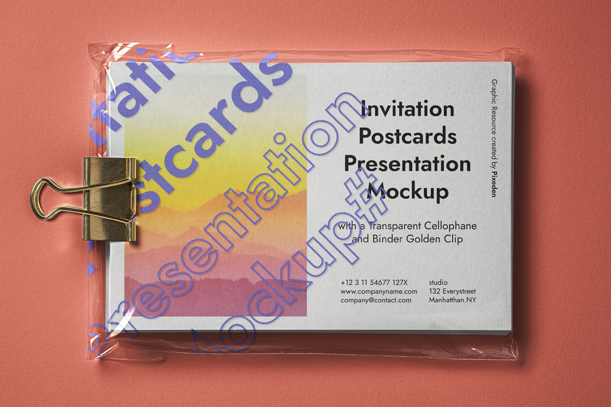 Free Psd Postcard Mockup Presentation