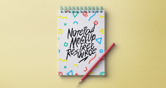 Free Psd Ringed Notepad Mockup
