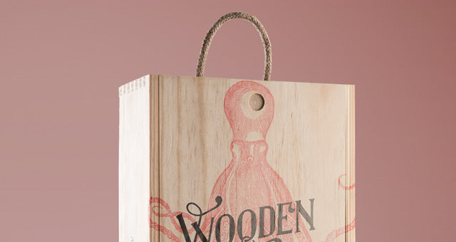 Free Psd Wine Wood Box Mockup Vol3
