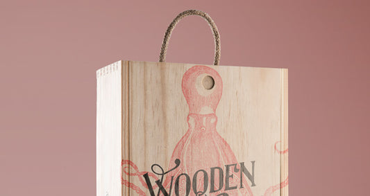 Free Psd Wine Wood Box Mockup Vol3