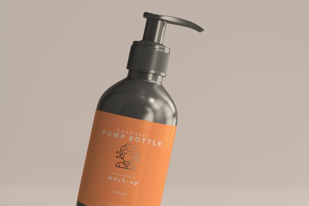 Free Pump Bottle Mockup Psd