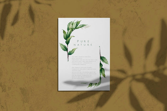Free Pure Nature With Leaves Poster Mockup Psd