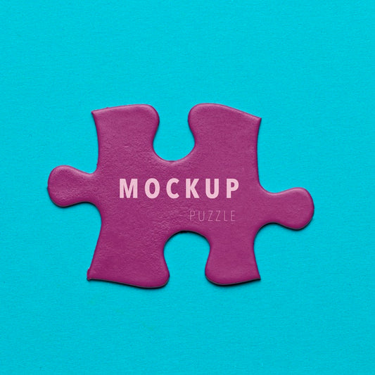 Free Purple Piece Of Puzzle On Blue Background Psd
